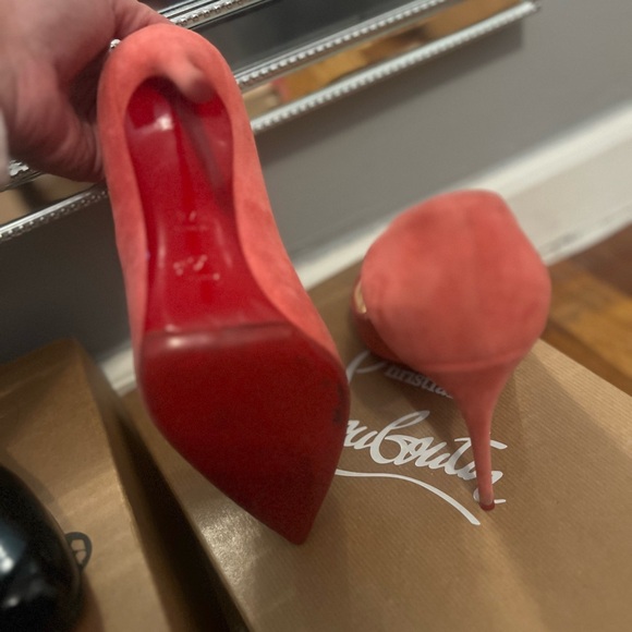 Christian Louboutin 100mm Pigalle Follies in Pink Suede - Picture 3 of 4